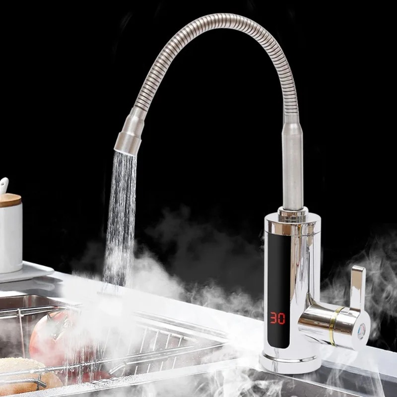 Home Improvement K&B Construction - 3KW Instantaneous Electric Tap, 360° Rotatable