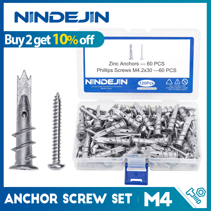NINDEJIN 120pcs/set Self Drill – Drywall Anchor Screw Bewertung und Preis
