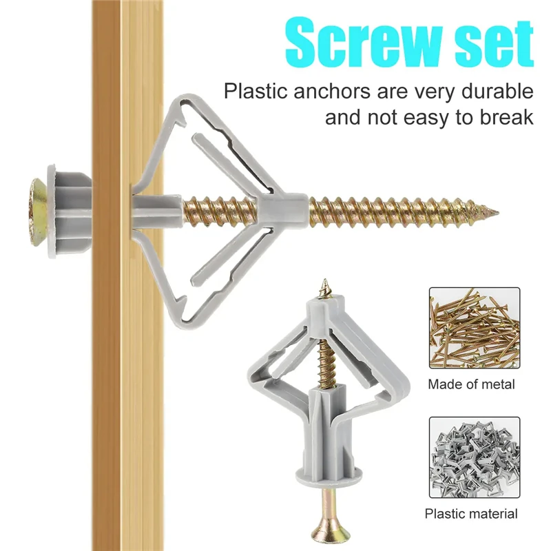 50/100pcs Butterfly Type Plast – Drywall Anchor Screw Bewertung und Preis